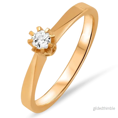 Enstensring i 18k guld 0,10ct WSI