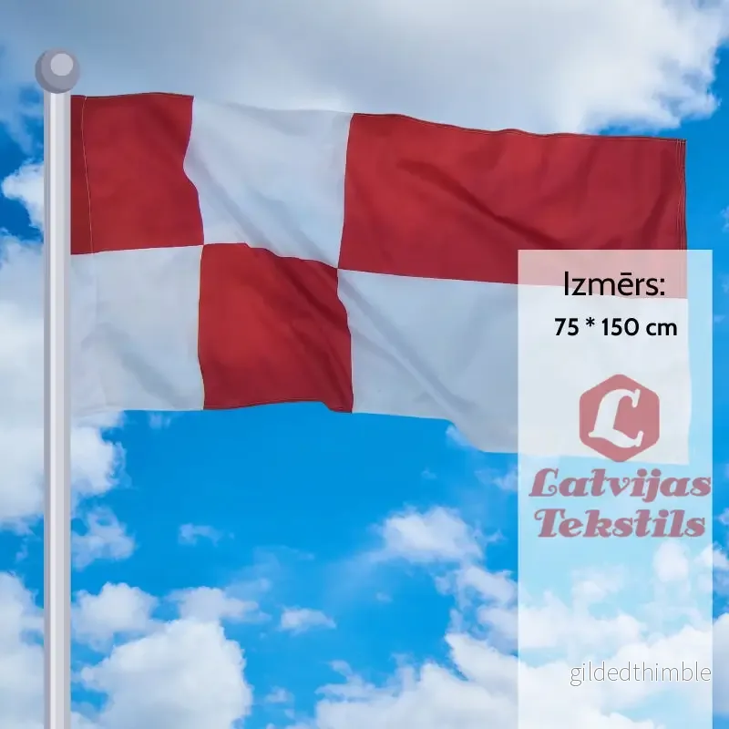 Kurzemes (hercogistes) karogs fasādei un mastam | 75 * 150 cm
