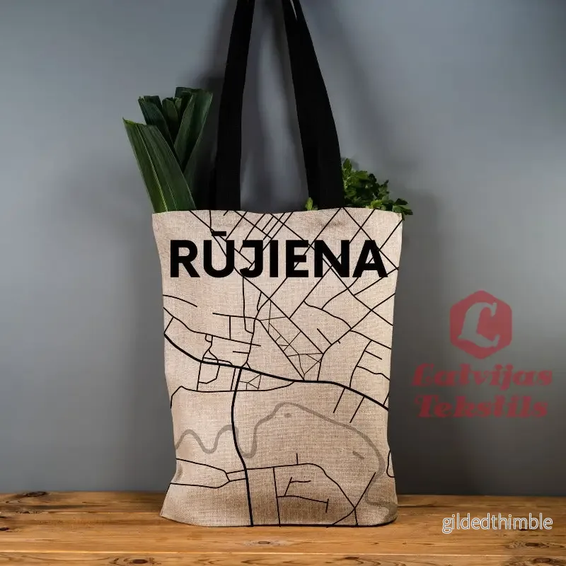 Pelēka lina auduma maisiņš "Rūjiena"