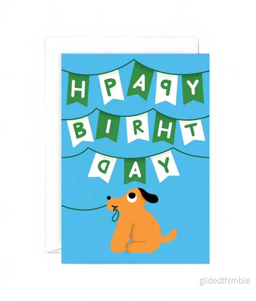 Gratulationskort – Happy Birthday Dog Gratulationskort – Happy Birthday Dog