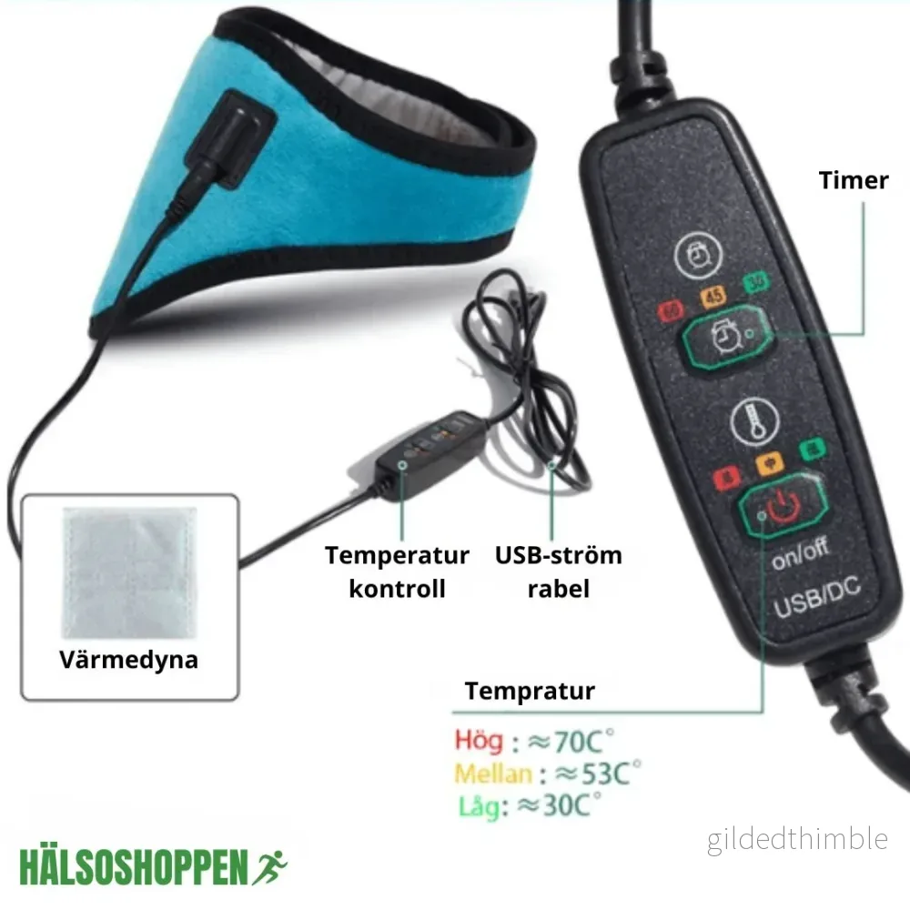 Elektriskt Nackstöd med Värme – Justerbar Temperatur och Timer - Bild 3