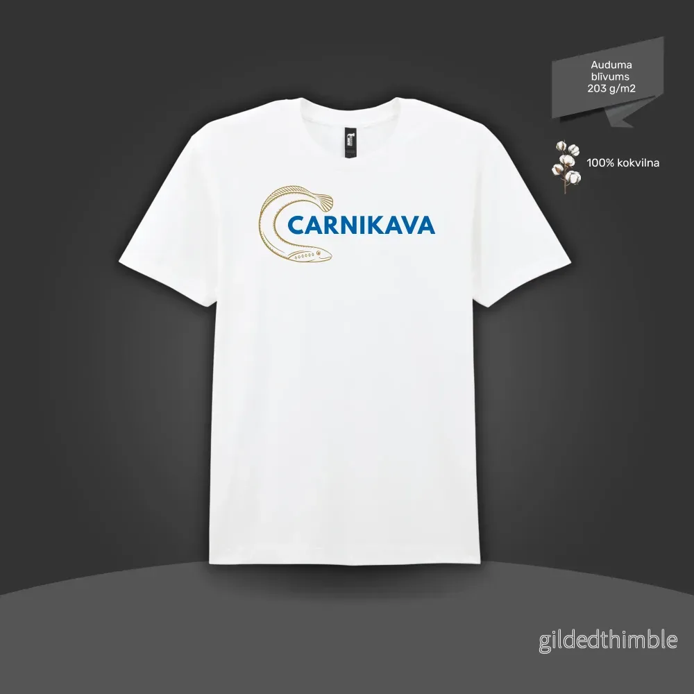 Kokvilnas T-krekls ”Carnikava un nēģis” | 4 krāsas Kokvilnas T-krekls ”Carnikava un nēģis” | 4 krāsas