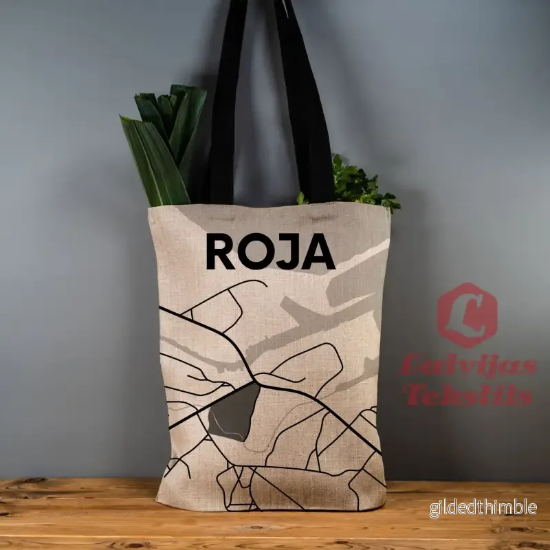 Pelēka lina auduma maisiņš ”Roja” Pelēka lina auduma maisiņš ”Roja”