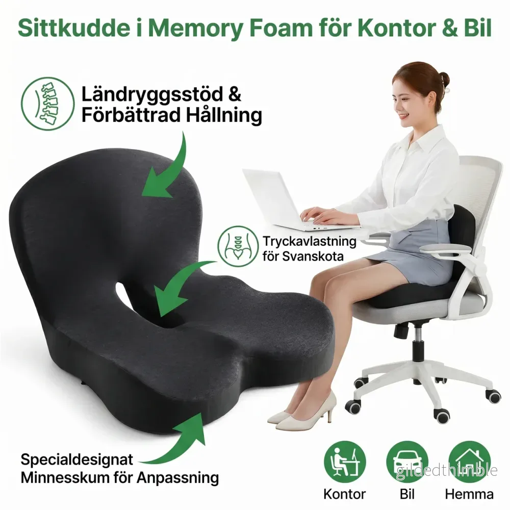 Sittkudde i Memory Foam för Kontor & Bil - Bild 2