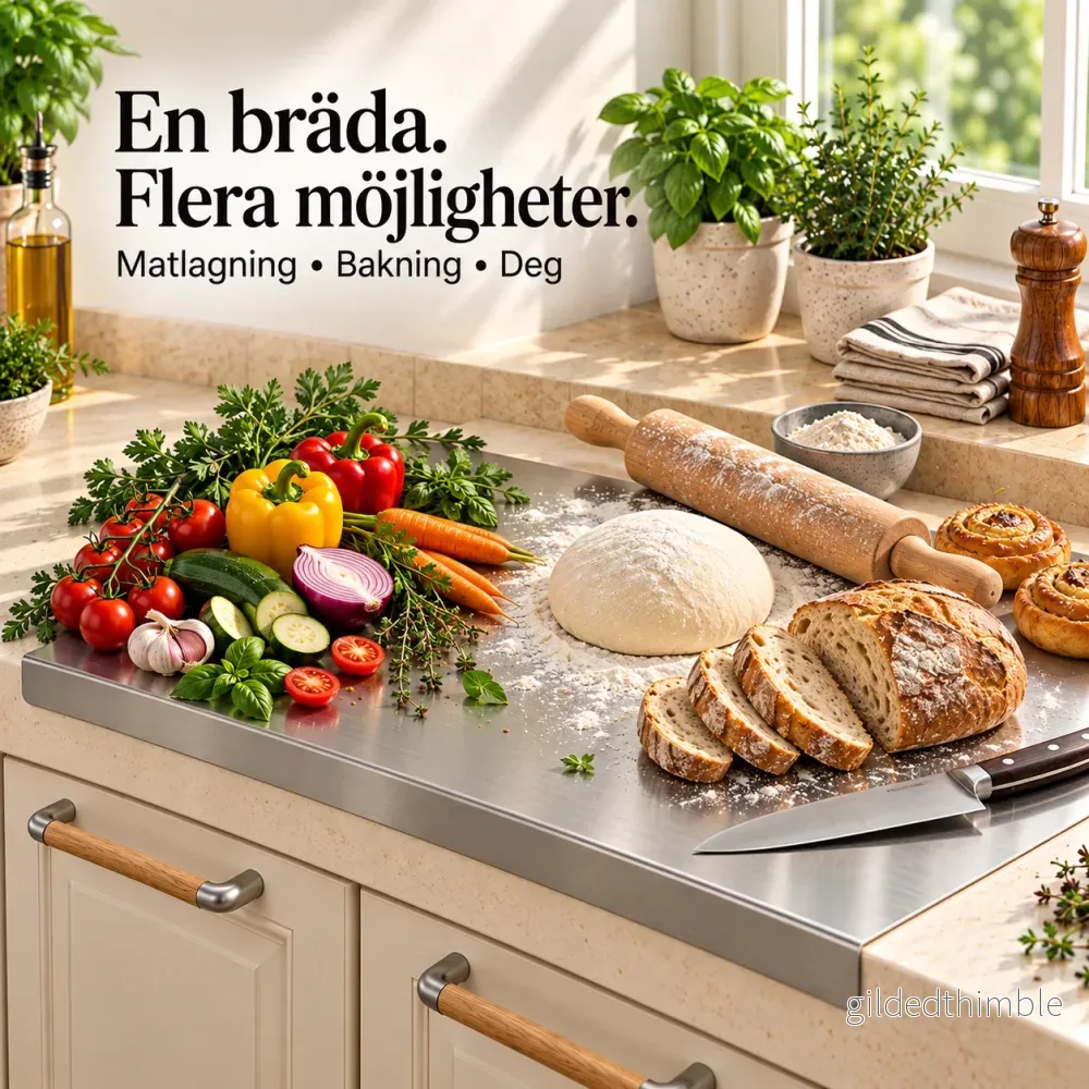 Renstål™ – Versatile cutting & work board in stainless steel for cooking & baking (+Gratis gåva) - Bild 3