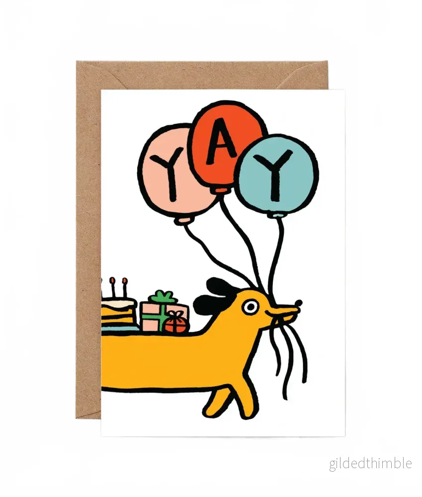 Gratulationskort – Yay Sausage Dog Gratulationskort – Yay Sausage Dog