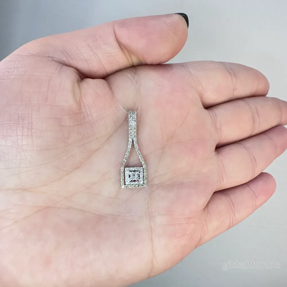 Diamant hängsmycke 18k vitguld 0,54ct - Bild 2