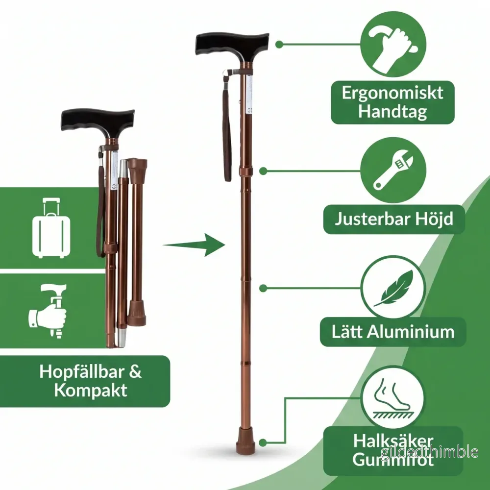 Hopfällbar Gångkäpp i Aluminium - Bild 2