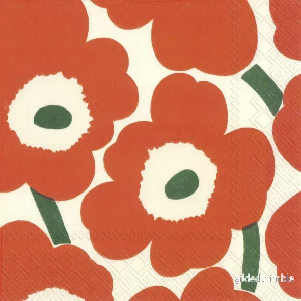 Servetter – Unikko Orange Green