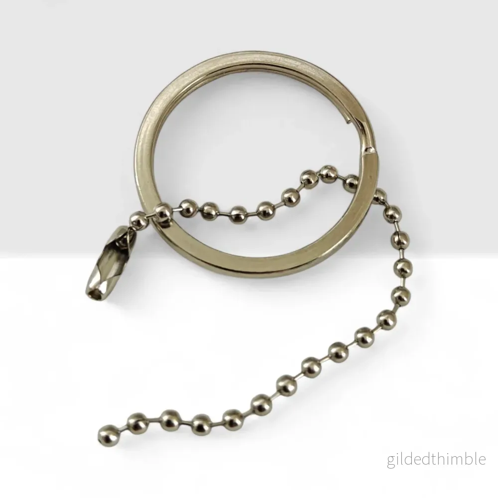 Öppningsbar Nyckelring med kulkedja 30mm – silver