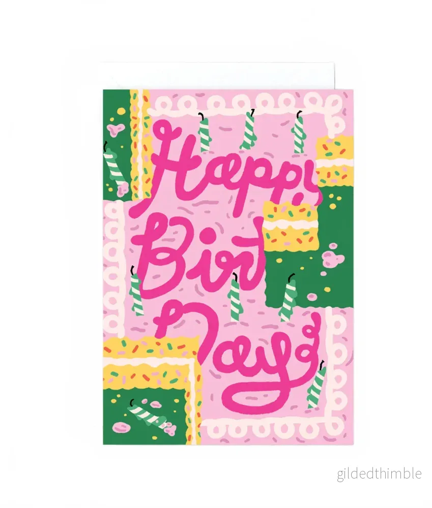 Gratulationskort – Pink Birthday Cake Gratulationskort – Pink Birthday Cake