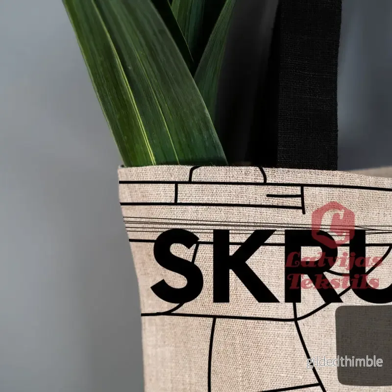 Pelēka lina auduma maisiņš "Skrunda" - Bild 3