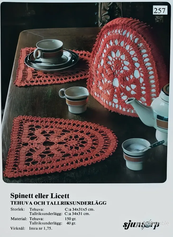 Vintage originalmönster – Dukningsset