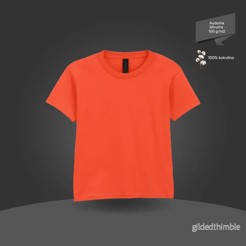 Bērnu T-krekls, pamata modelis | 150 g/m² | Oranžs Bērnu T-krekls, pamata modelis | 150 g/m² | Oranžs