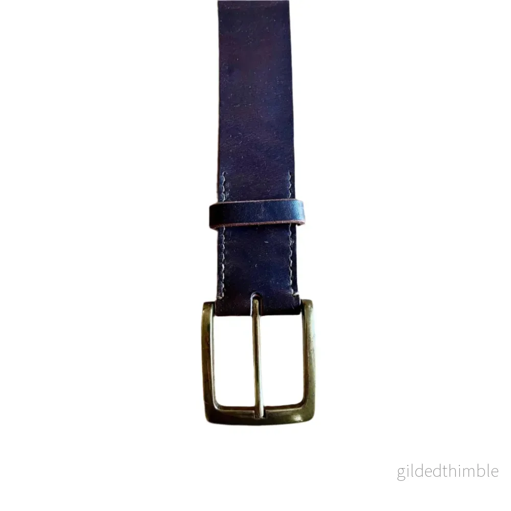 Handgjort läderbälte - svenskt läder - bredd 40mm - Bild 2