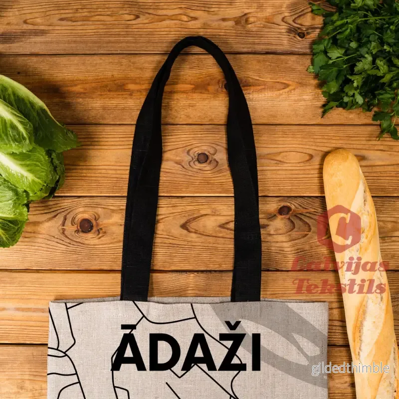 Pelēka lina auduma maisiņš "Ādaži" - Bild 2