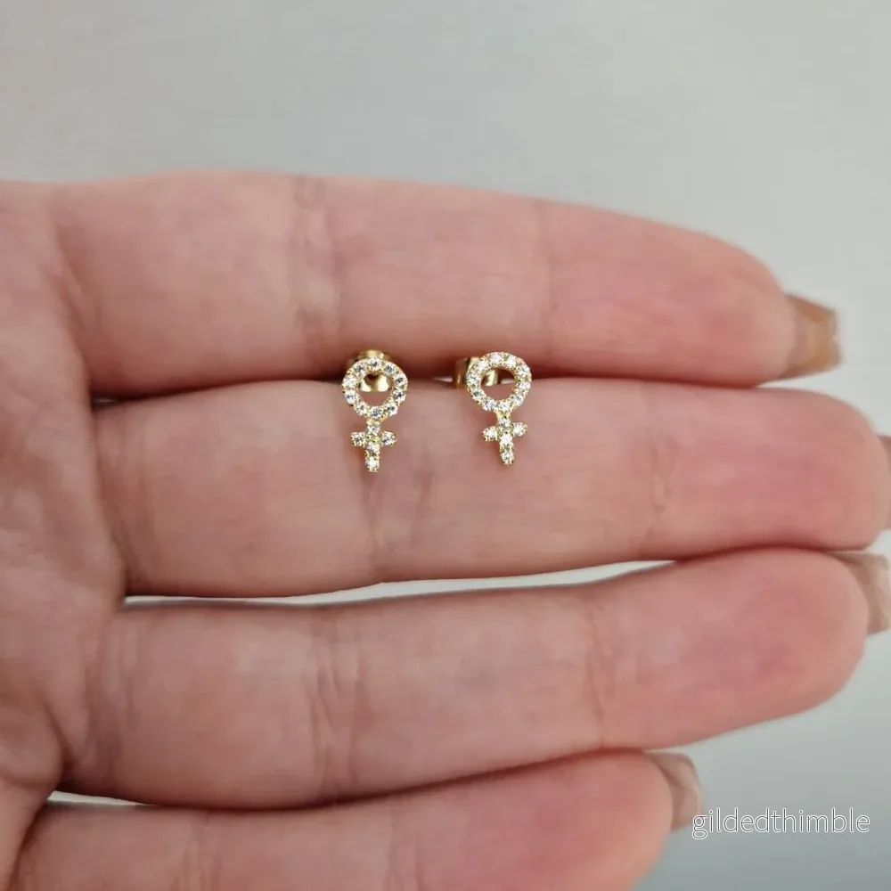 Örhängen kvinnosymbol 18k guld Örhängen kvinnosymbol 18k guld