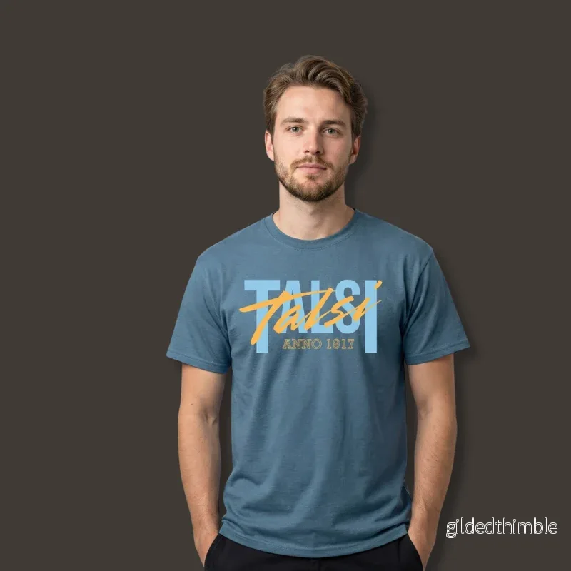 Kokvilnas T-krekls "Talsi. Anno 1917." | Indigo zils - Bild 2
