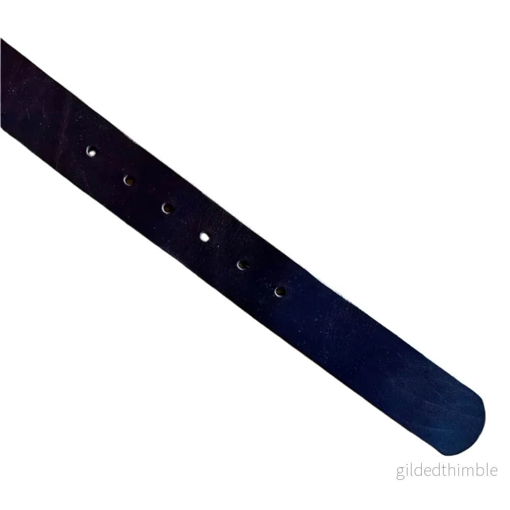Handgjort läderbälte - svenskt läder - bredd 40mm - Bild 3