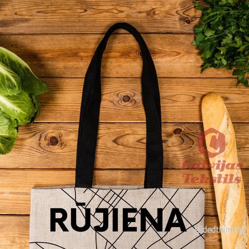 Pelēka lina auduma maisiņš "Rūjiena" - Bild 2