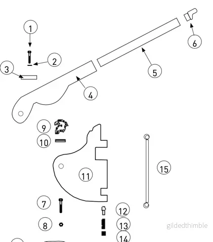 TILLER ARM HC16 STD CPLTE RIG.