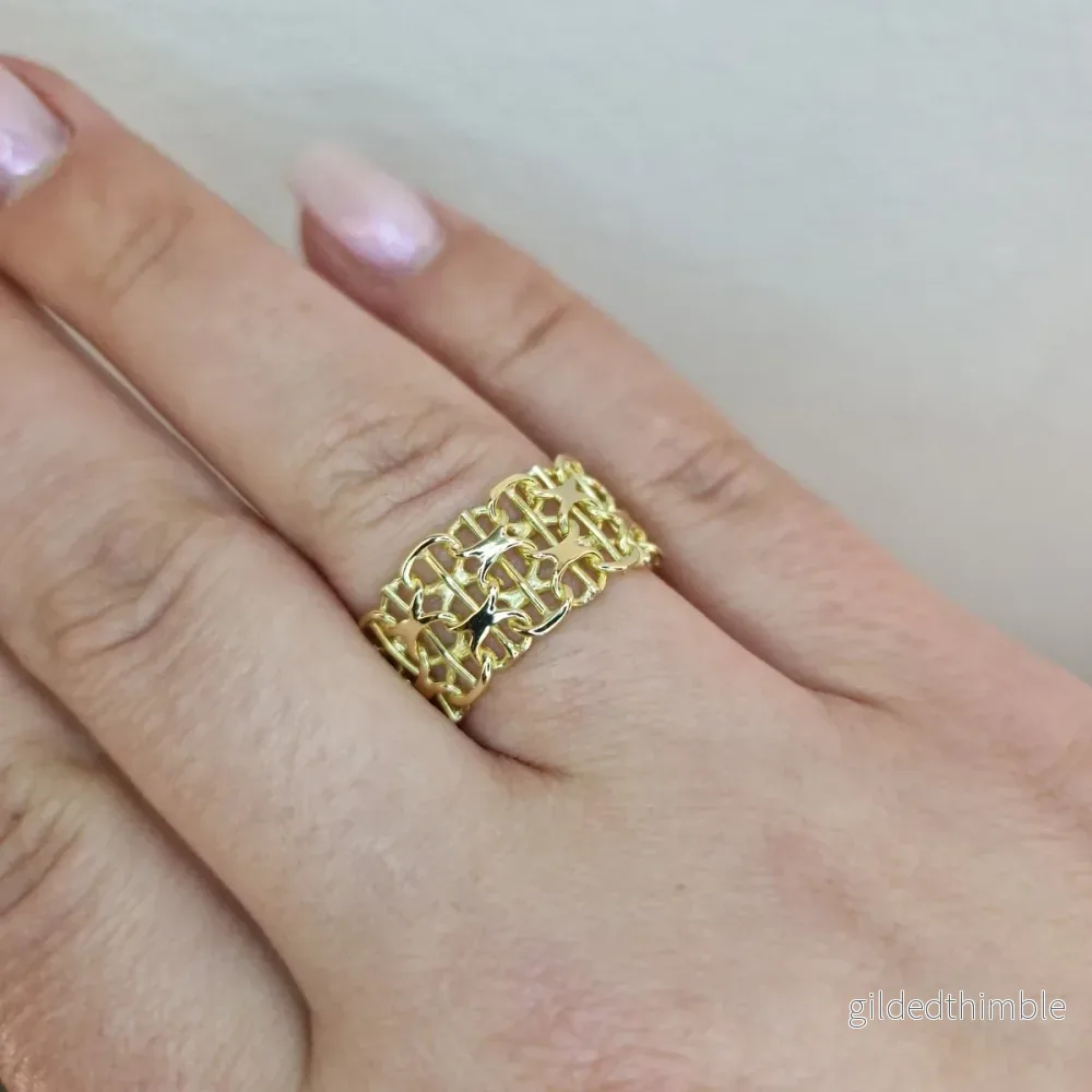 Dubbel X-länk ring 18k guld Dubbel X-länk ring 18k guld