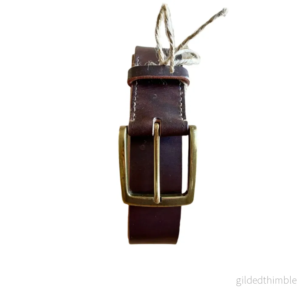 Handgjort läderbälte – svenskt läder – bredd 40mm Handgjort läderbälte – svenskt läder – bredd 40mm