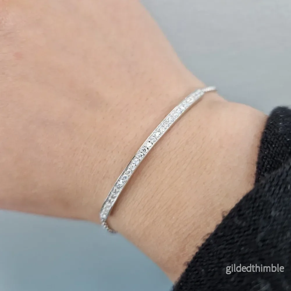 Strass silver armband