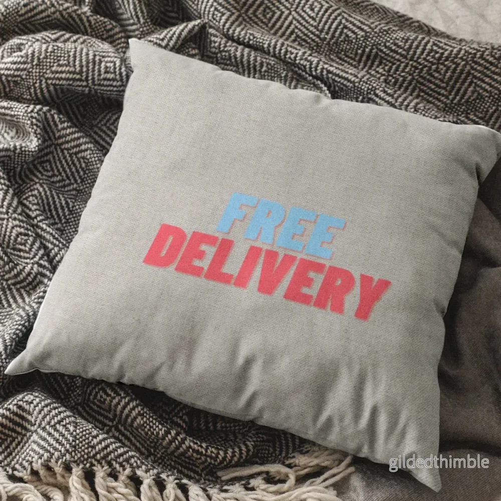 Dekoratīvais spilvens | kolekcija «Good vibes» | «Free delivery» - Bild 2