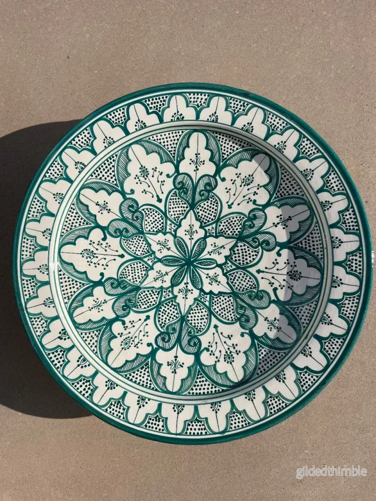 Marockanskt keramikfat 'Safi' Green 40cm - Bild 2