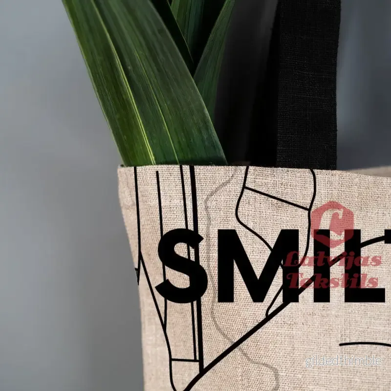 Pelēka lina auduma maisiņš "Smiltene" - Bild 2