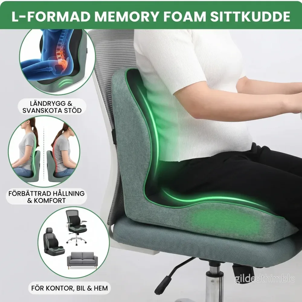 Sittkudde i Memory Foam för Kontor & Bil - Bild 3