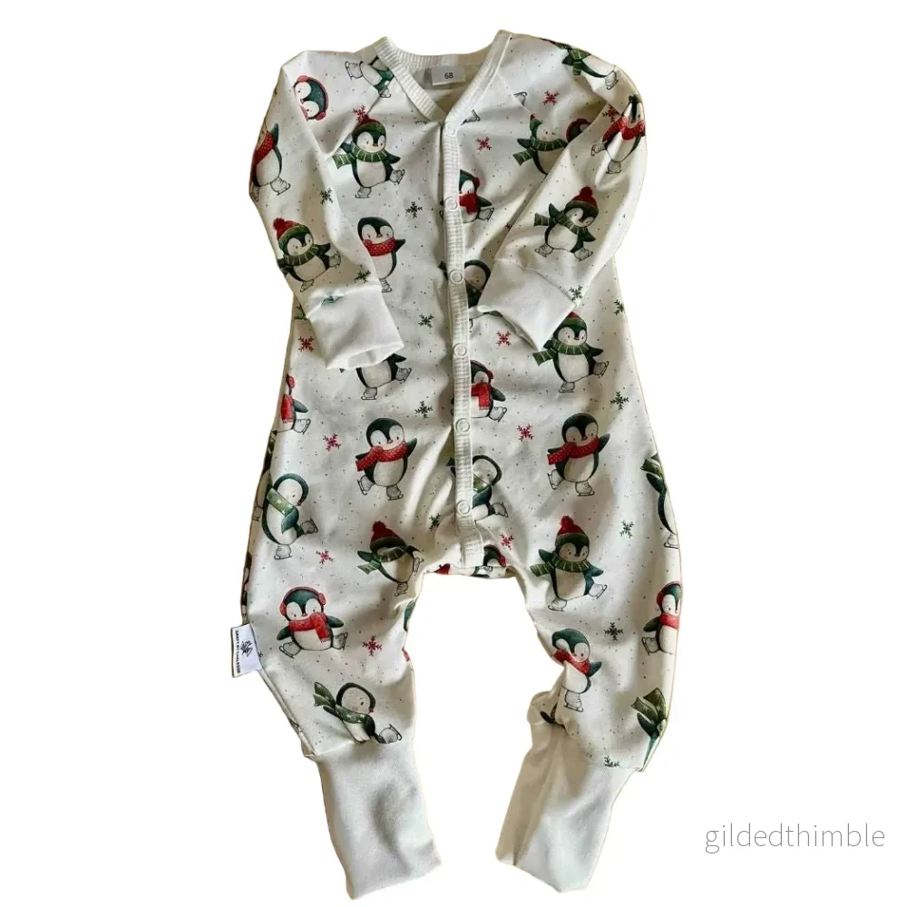 Barnpyjamas med pingviner, stl 56-92, 1 mån-3 år | Pyjamas till bebis Barnpyjamas med pingviner, stl 56-92, 1 mån-3 år | Pyjamas till bebis