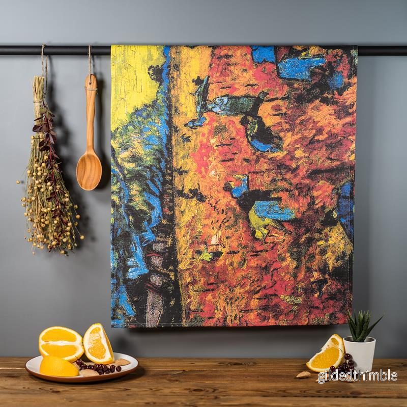 Lina dvielis | Vinsents van Gogs ”Sarkanie vīna dārzi” Lina dvielis | Vinsents van Gogs ”Sarkanie vīna dārzi”