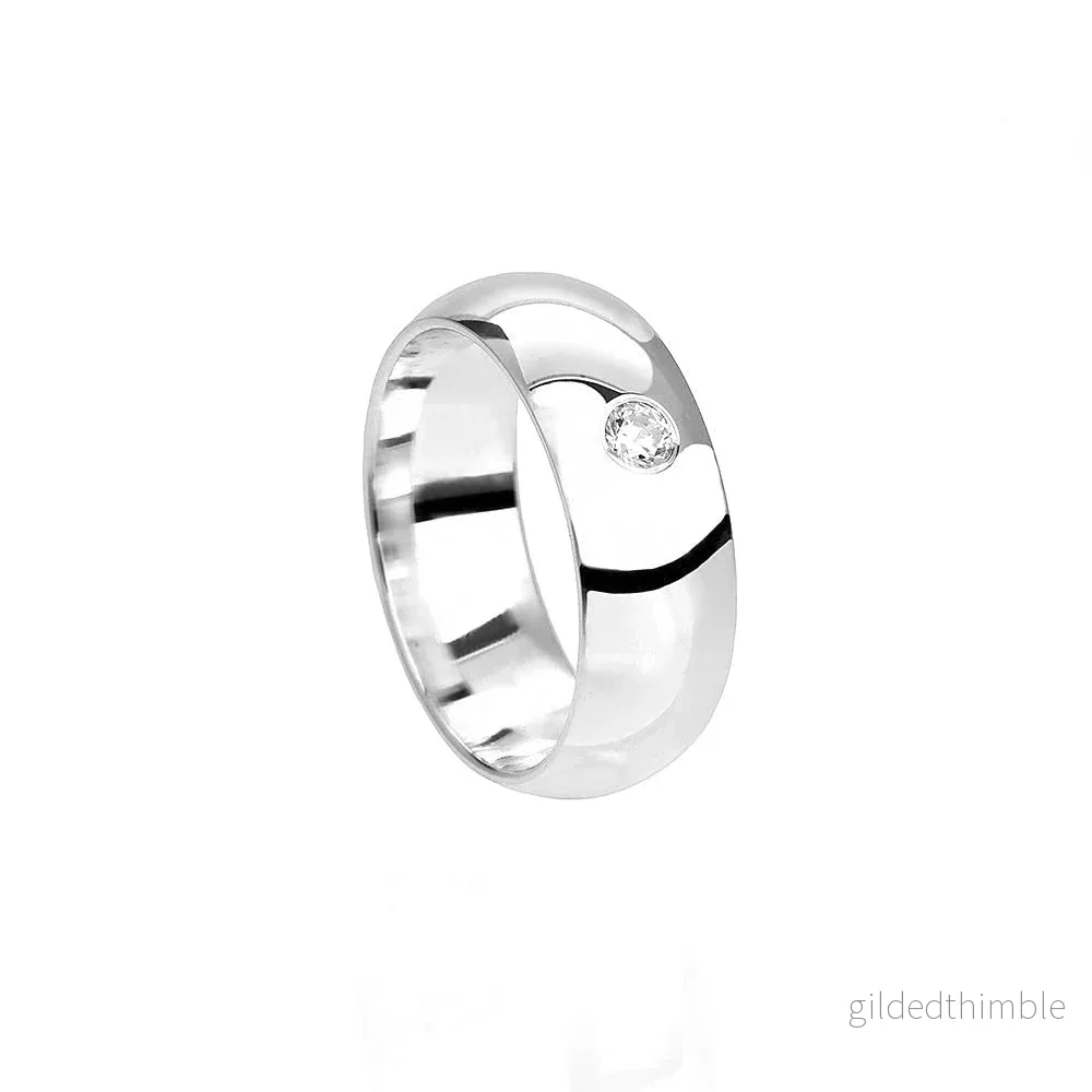 Vigselring Inez 18k vitguld