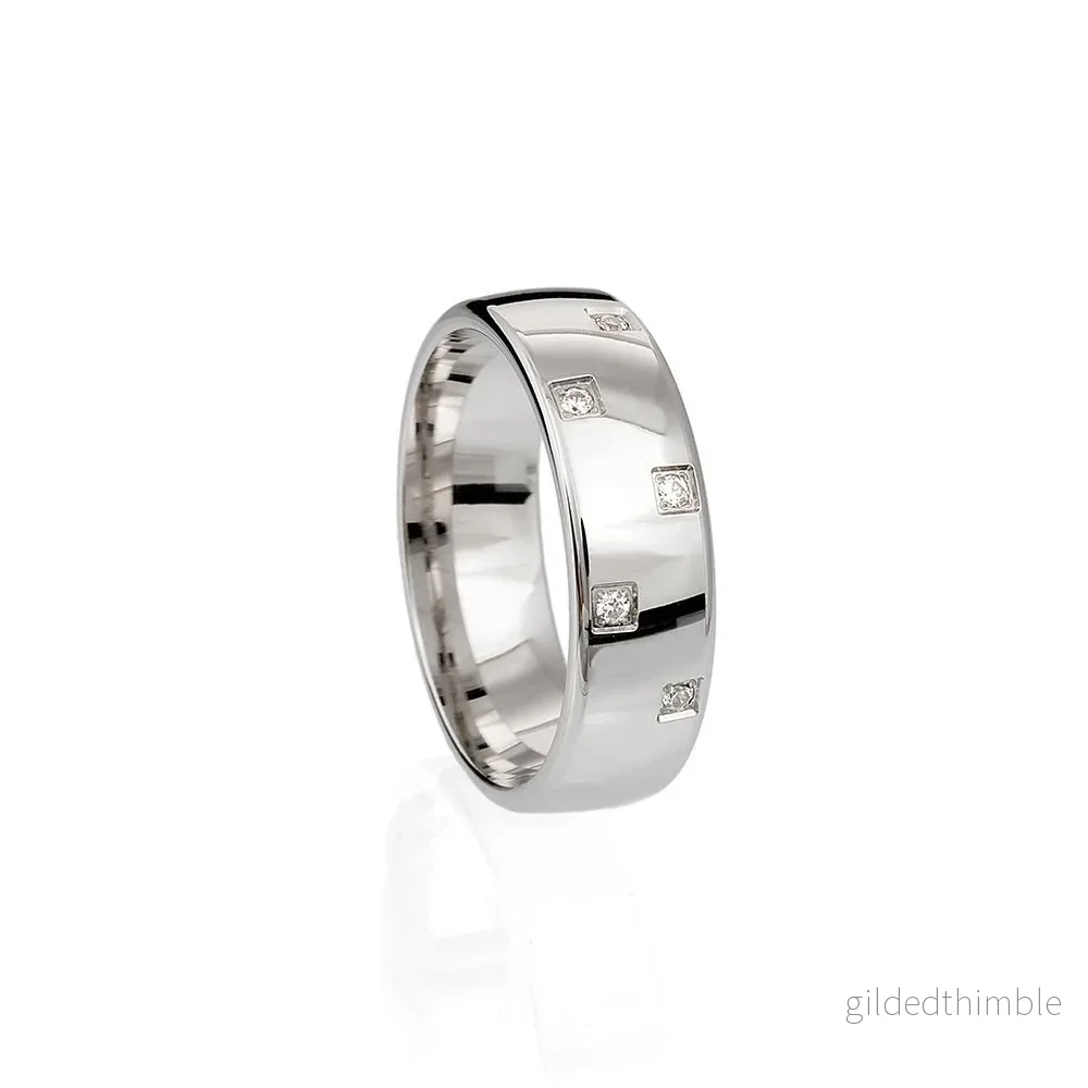 Vigselring Alice 18k vitguld