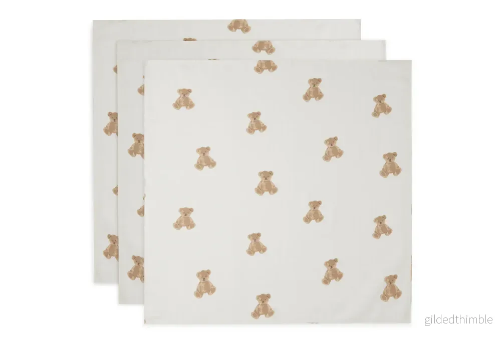 Muslinfiltar - Teddy Bear 3-pack