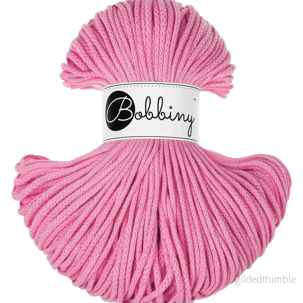 BUBBLEGUM PINK Junior 3 mm. mjukt bomullssnöre BUBBLEGUM PINK Junior 3 mm. mjukt bomullssnöre