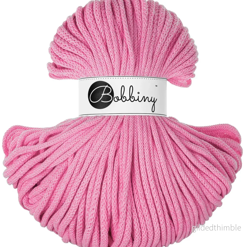 BUBBLEGUM PINK Premium 5 mm. mjukt bomullssnöre BUBBLEGUM PINK Premium 5 mm. mjukt bomullssnöre