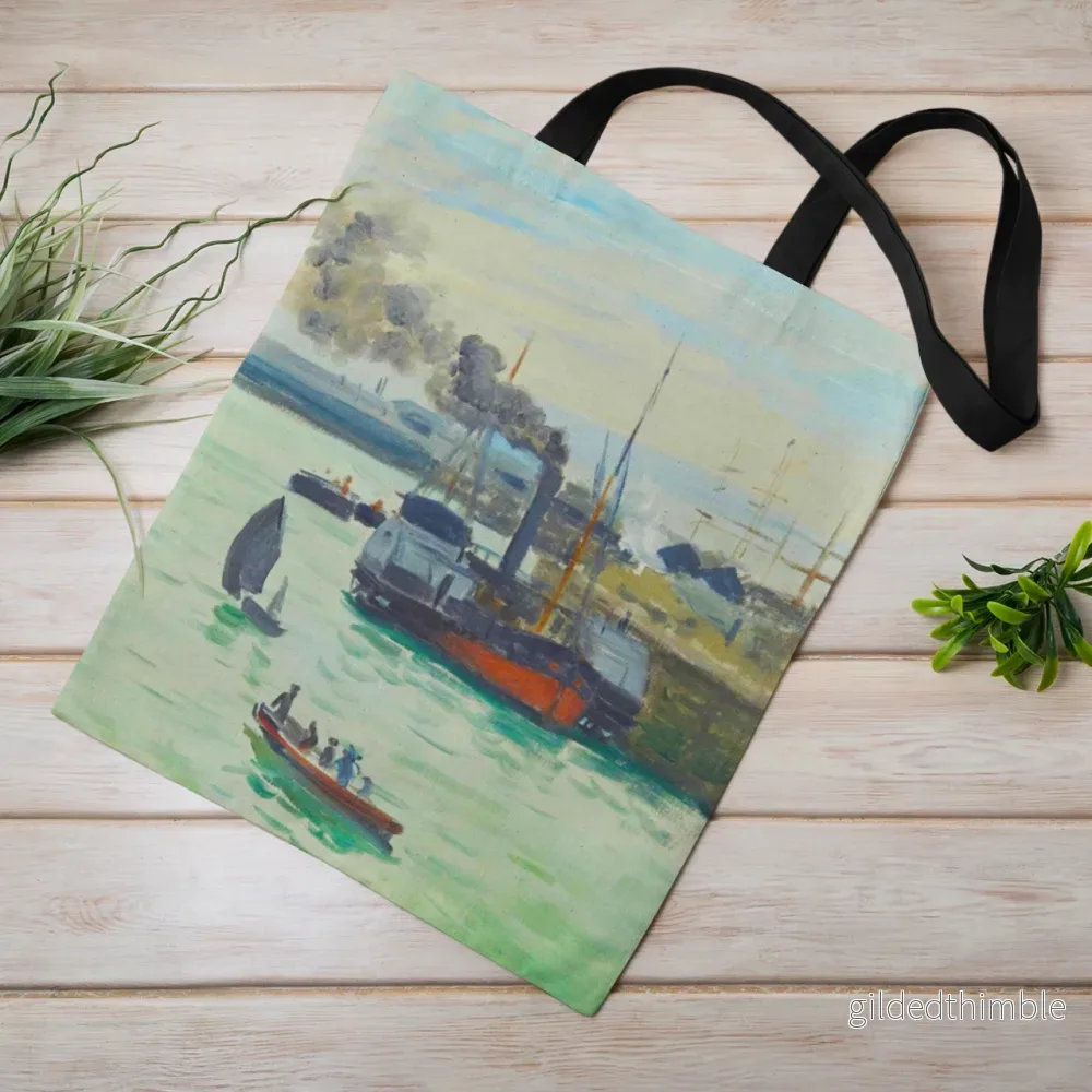 Lina vai kokvilnas auduma maisiņš «View Of A Port» | Kolekcija «Claude Monet» Lina vai kokvilnas auduma maisiņš «View Of A Port» | Kolekcija «Claude Monet»