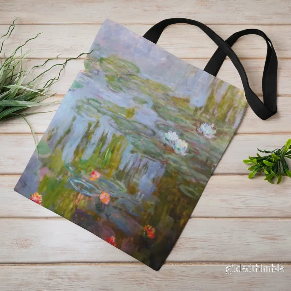 Lina vai kokvilnas auduma maisiņš «Water Lilies – 1915» | Kolekcija «Claude Monet» Lina vai kokvilnas auduma maisiņš «Water Lilies – 1915» | Kolekcija «Claude Monet»