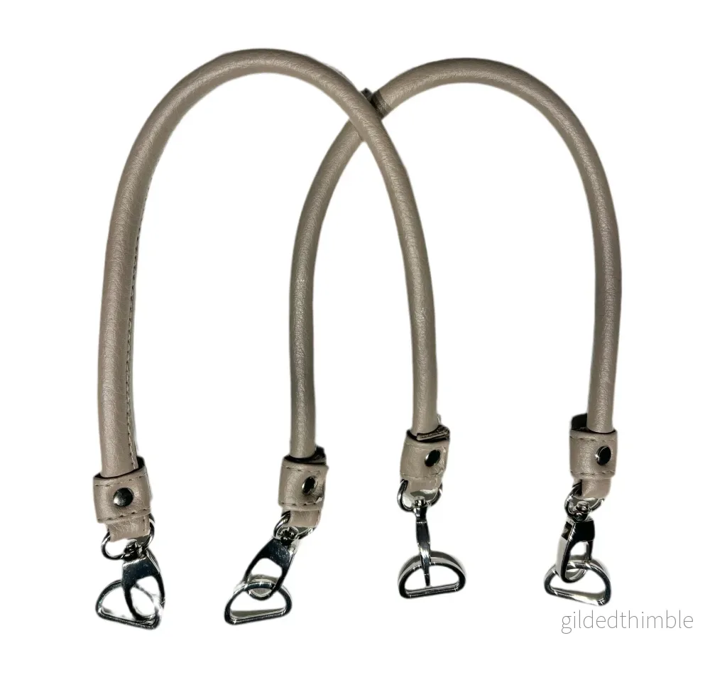 Väskhandtag i gråbeige 2-p. silver karbinhake/D-ring Väskhandtag i gråbeige 2-p. silver karbinhake/D-ring