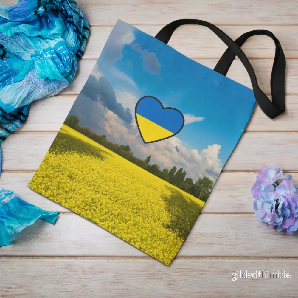 Lina vai kokvilnas auduma maisiņš «I love Ukraine» | kolekcija «Par Ukrainu»