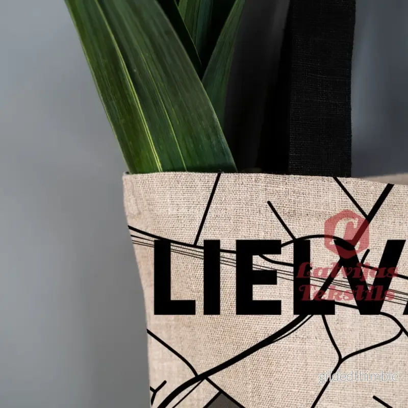 Pelēka lina auduma maisiņš "Lielvārde" - Bild 3
