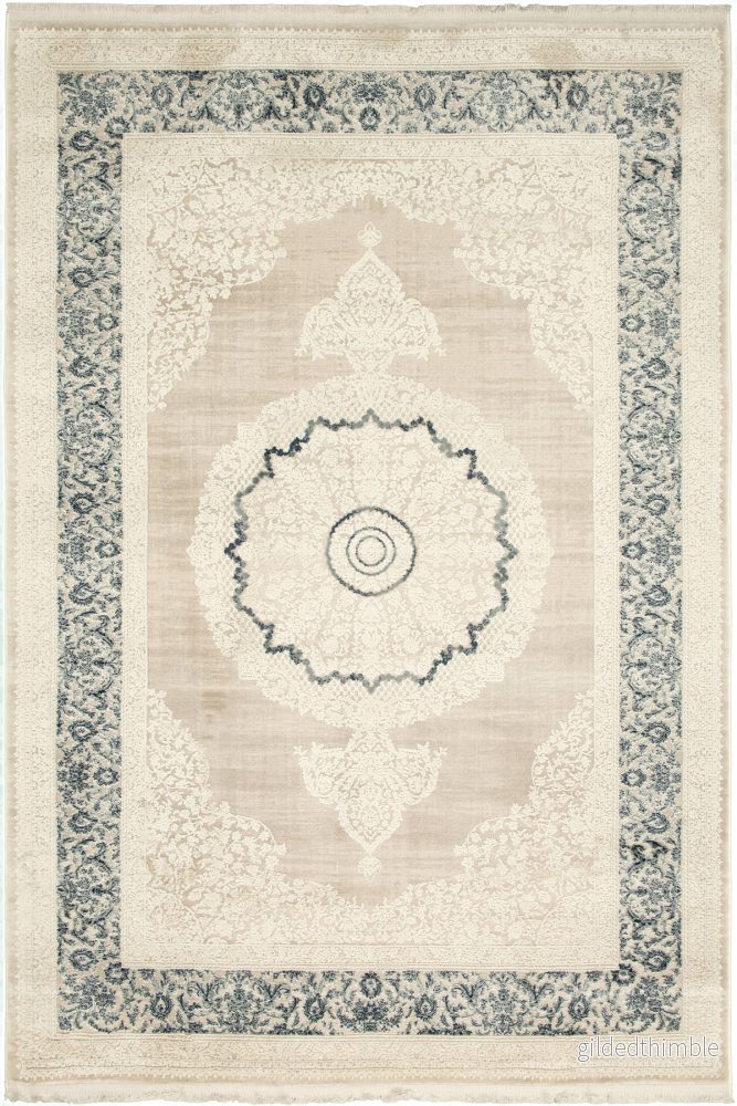 Bianca 08 kräm-beige-mörkblå matta– Klassisk prakt med blå elegans Bianca 08 kräm-beige-mörkblå matta– Klassisk prakt med blå elegans