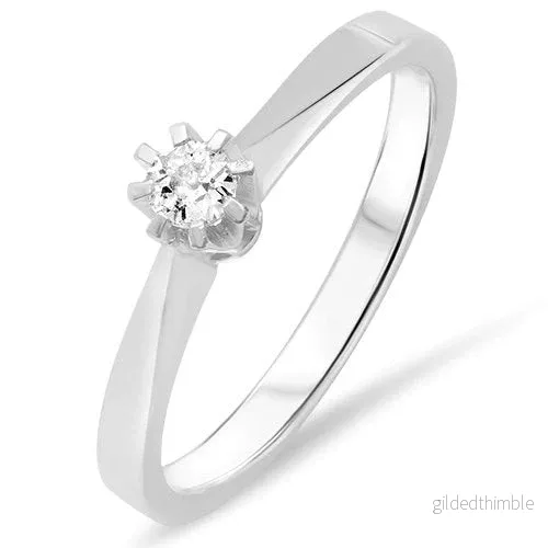Vitguldsring med diamant
