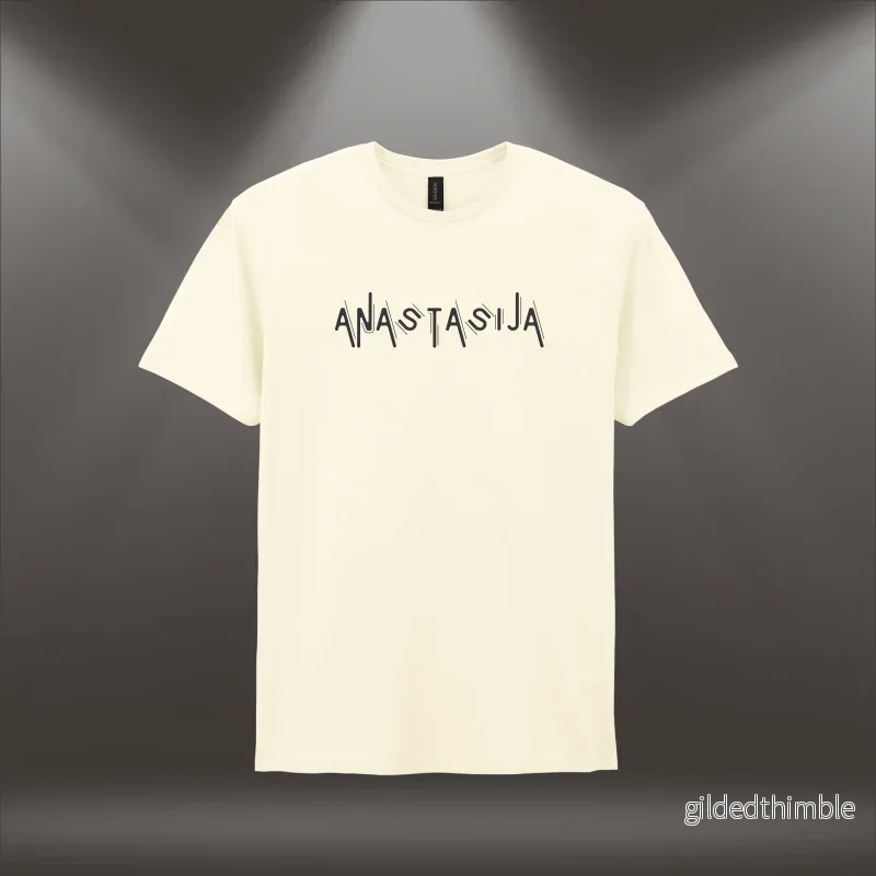 Kokvilnas T-krekls ar vārdu ”Anastasija”