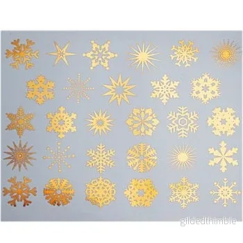 Decals, Små Snöflingor Guld