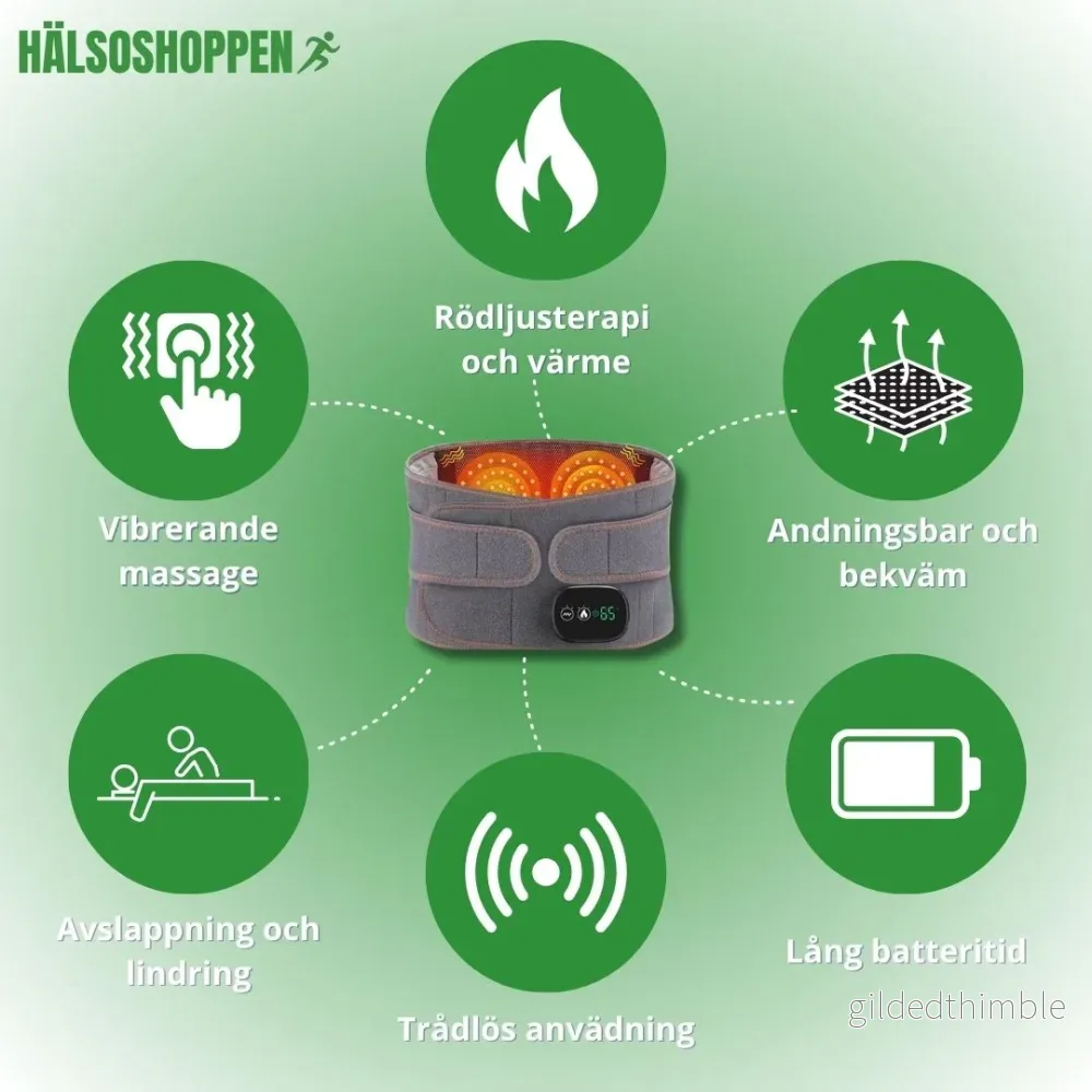 Värmebälte med Rödljus & Vibrationsmassage - Bild 2