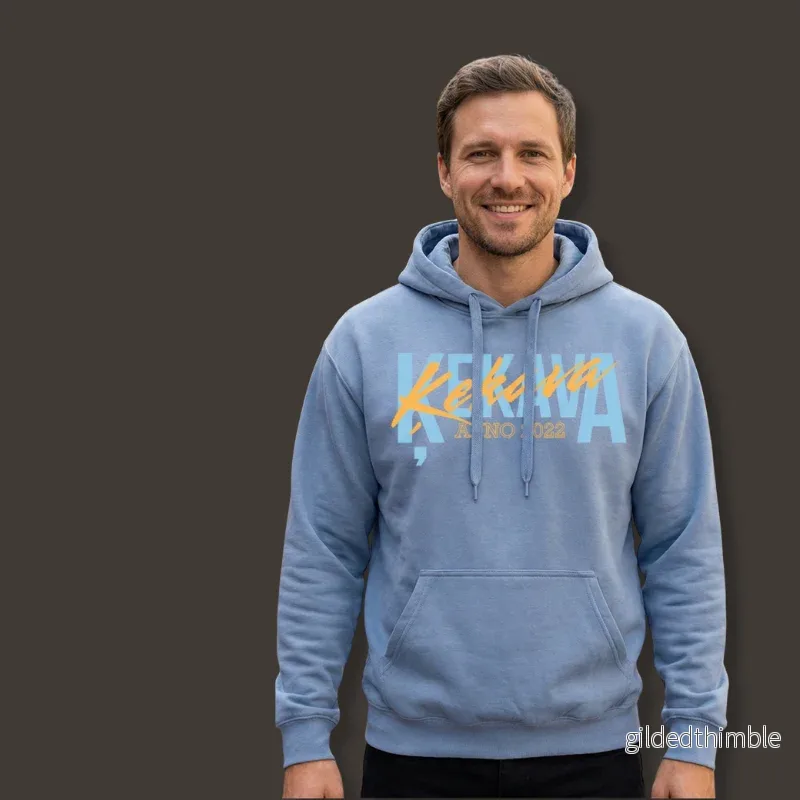 Hūdijs ar apdruku "Ķekava. Anno 2022." | Pelēcīgi zils (Stone blue) - Bild 2